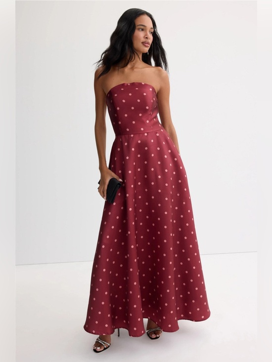Hutch Dresses & Skirts - Hutch Victoria Strapless Fit & Flare Polka dot Maxi Dress 6